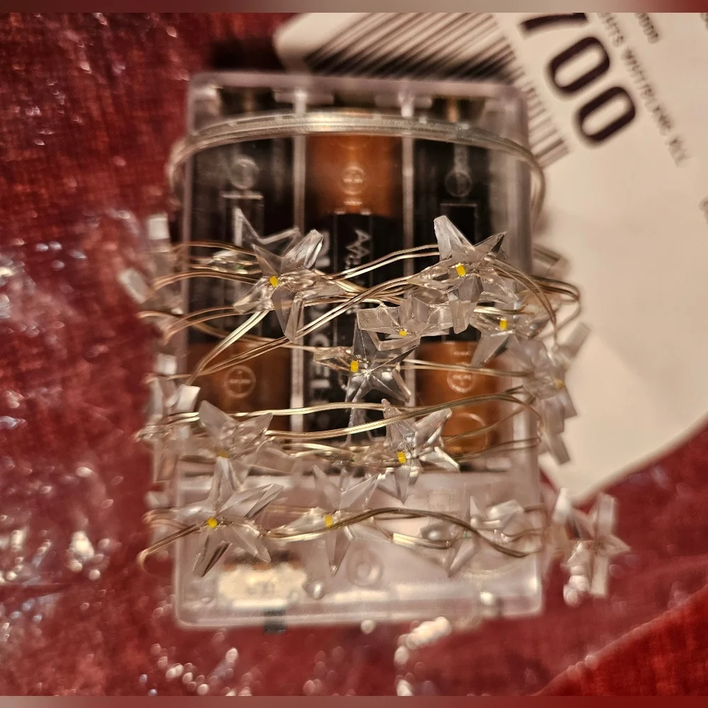 Free People Starry String Lights Mini White 7' Copper Wire With 3 Batteries NWOT